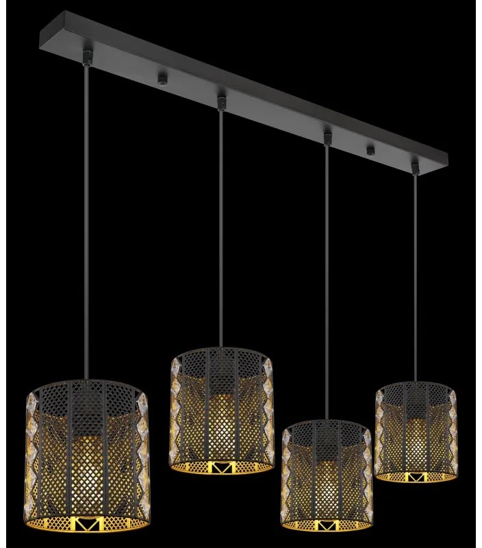 Lustra suspendata design modern ABINI negru 15450-4H GL