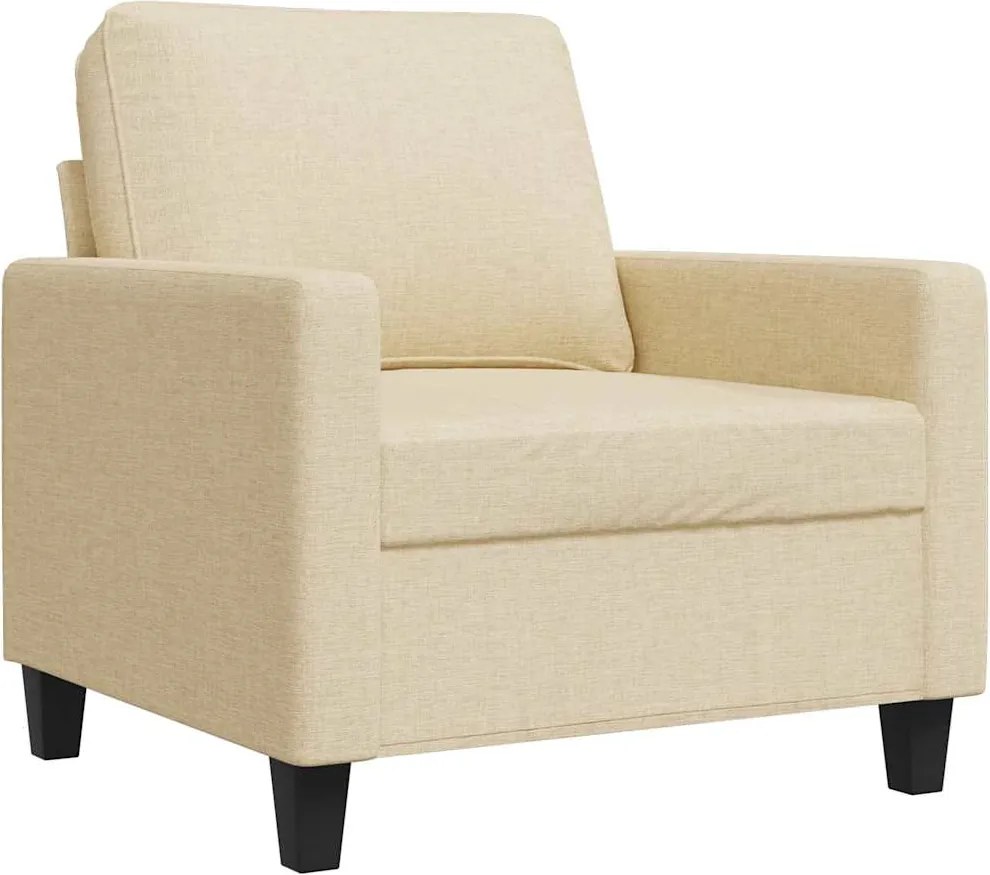 vidaXL Fotoliu canapea, crem, 60 cm, material textil
