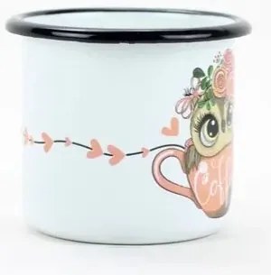 Cană emailată Belis Bufniță coffee, 7 cm, 0,25 l