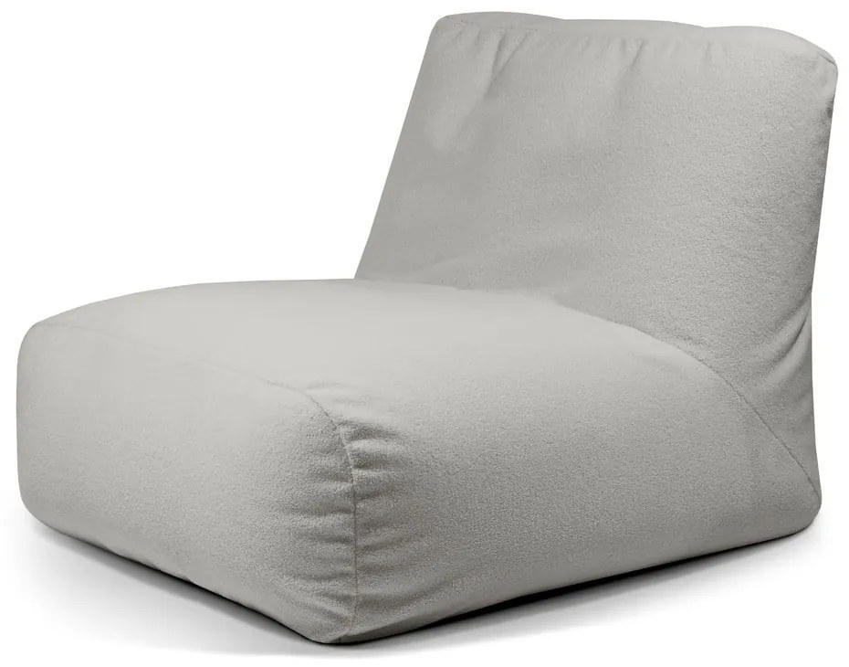 Fotoliu bean bag gri deschis cu tapițerie din țesătură bouclé Tube 100 – SLOWDOWN