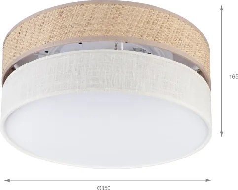 Plafonieră SIRJA DOUBLE BOHO 2xE14/15W/230V Ø 35 cm bej/crem