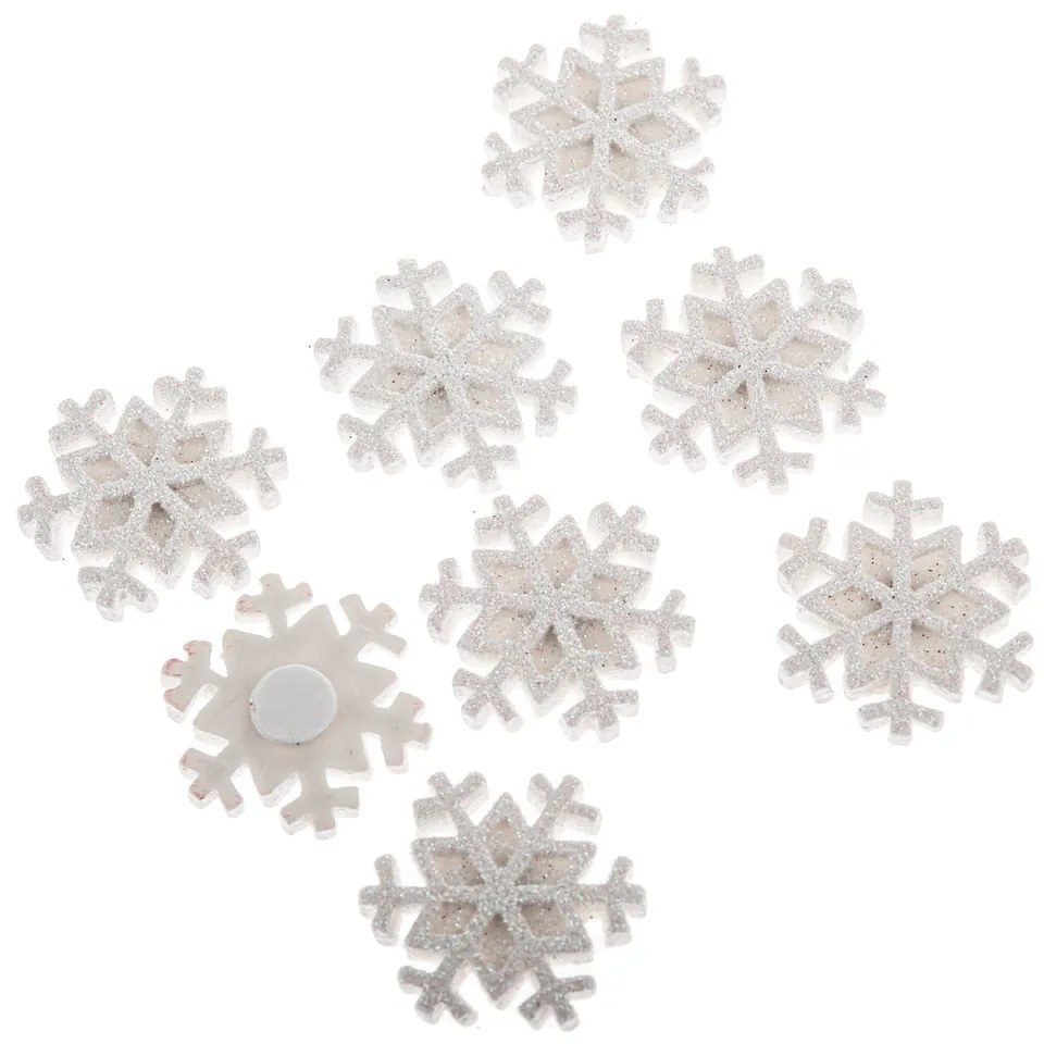 Set de decorațiuni de Crăciun Fulgi de zăpadă, 12 bucăți, poliresină