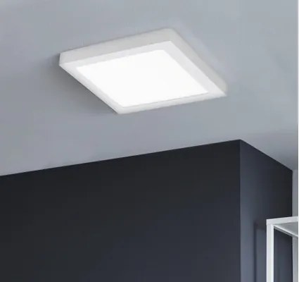 Plafoniera cu LED integrat Eglo Crosslink 15,6W 2000 lumeni, lumina RGB, 225x225 mm, alb