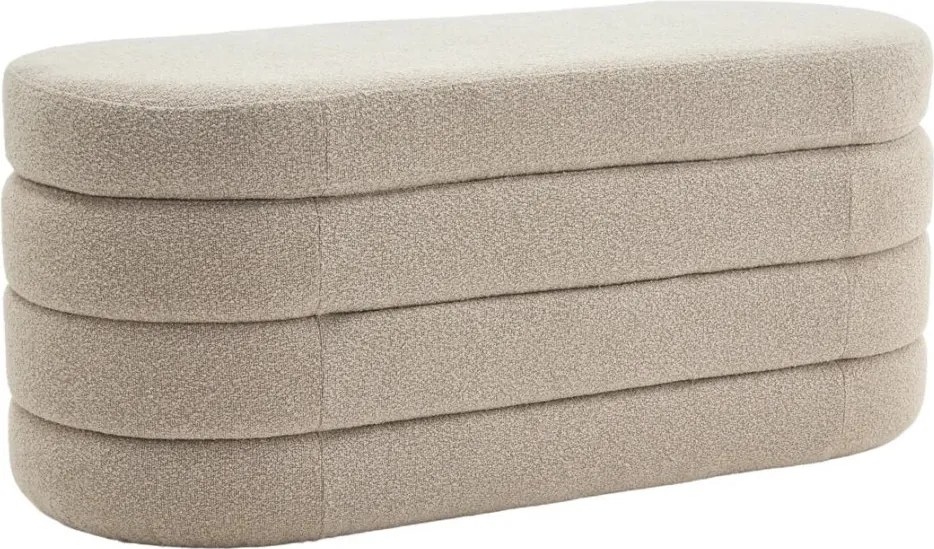 Bancheta cu spatiu de depozitare, Tesatura Boucle Taupe, VOQUE 115cm A-46684 VC
