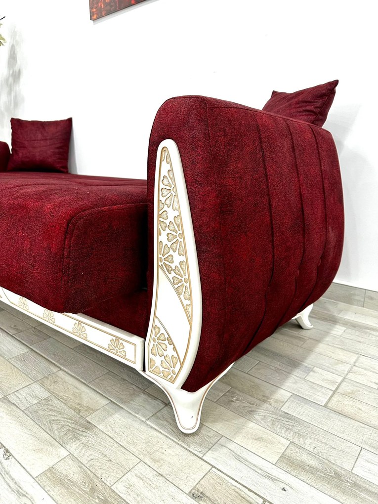 Canapea Queen, culoare rubin, 220 x 94 x 80 cm
