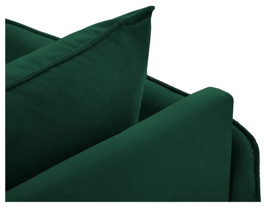 Șezlong verde închis cu tapițerie din catifea (cu colțar pe partea stângă ) Vienna – Cosmopolitan Design