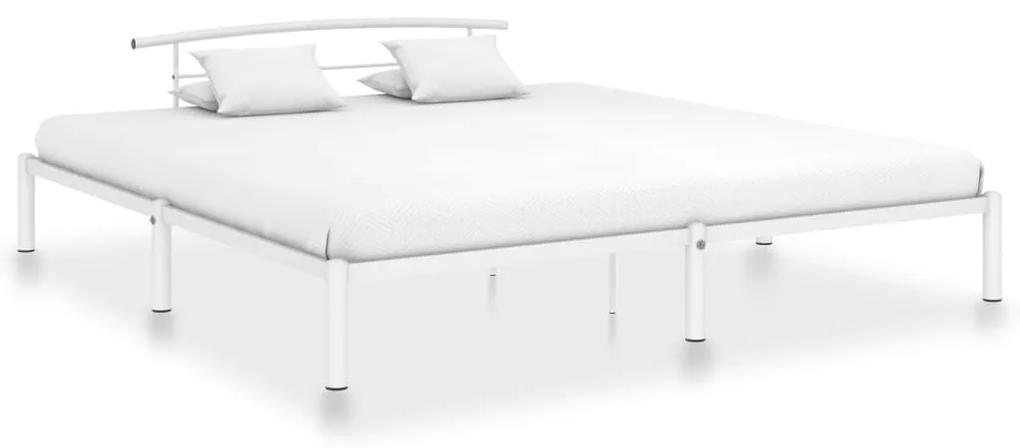 284704 vidaXL Cadru de pat, alb, 200 x 200 cm, metal