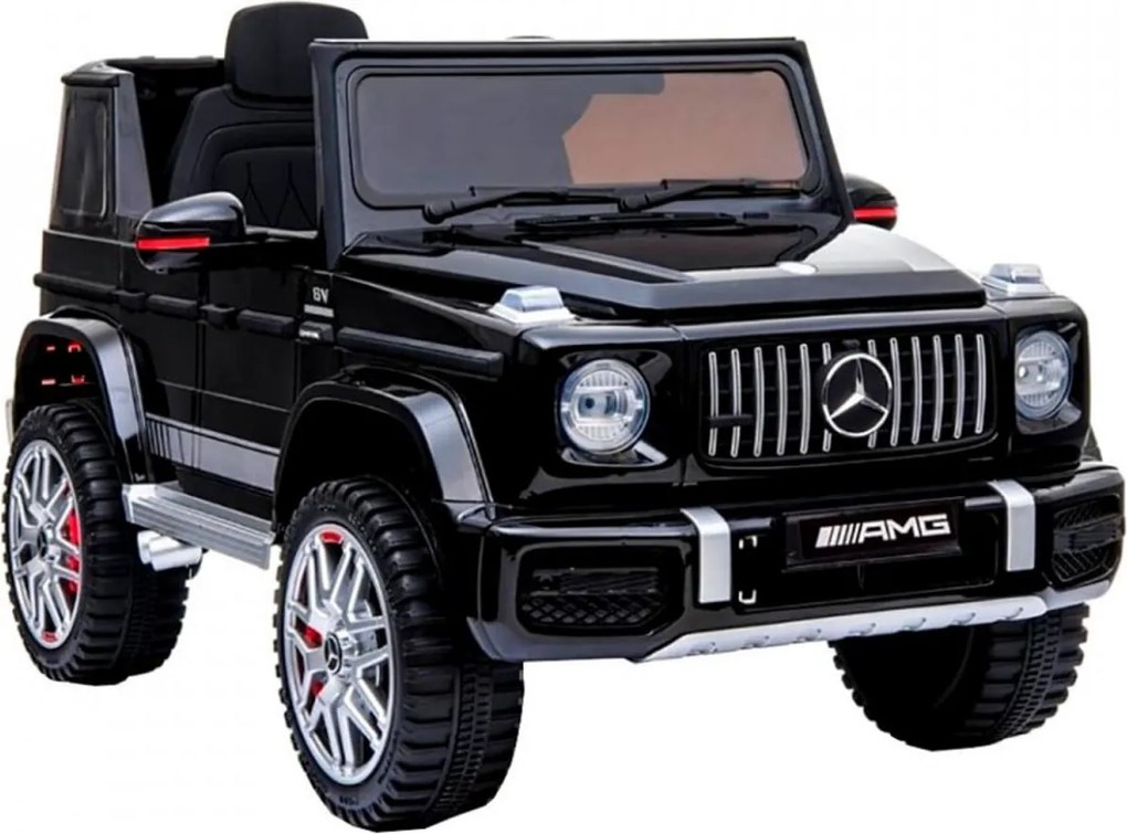 Masinuta Electrica cu acumulator pentru copii NOVOKIDS™ Mercedes G63 AMG , Roti din Cauciuc EVA, Melodii si USB , 3-8 ani , usi cu deschidere ,