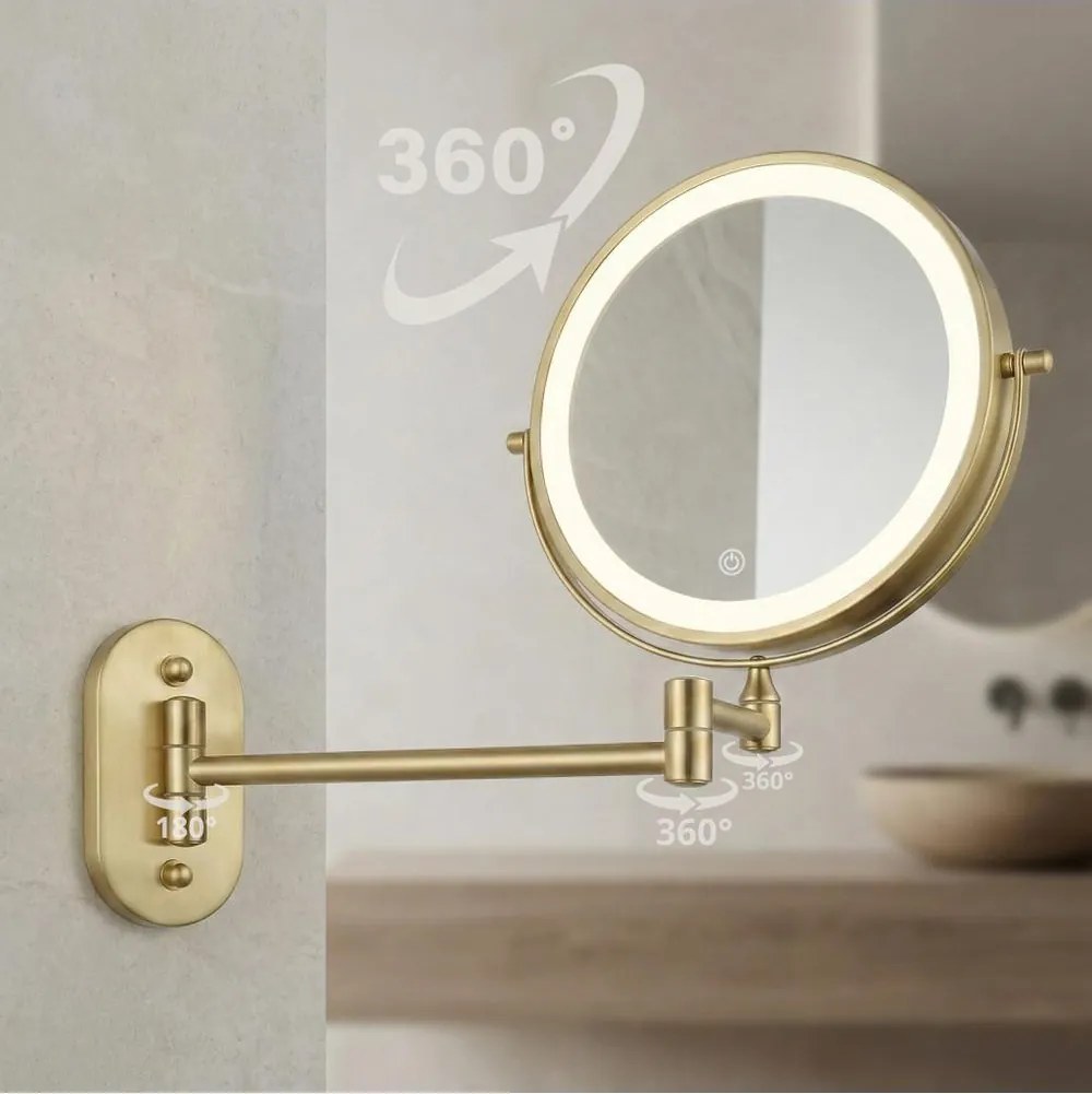 Oglinda LED Glow auriu periat