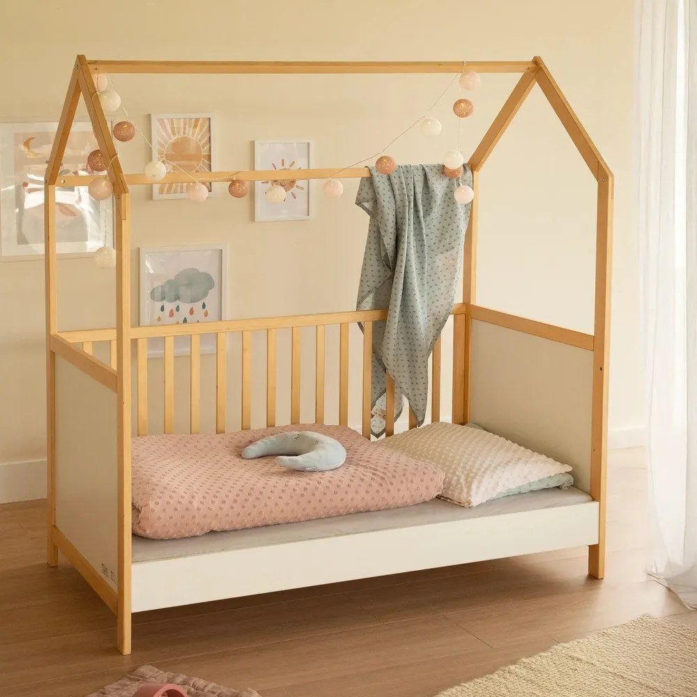 Pătuț alb-natural 70x140 cm – Roba