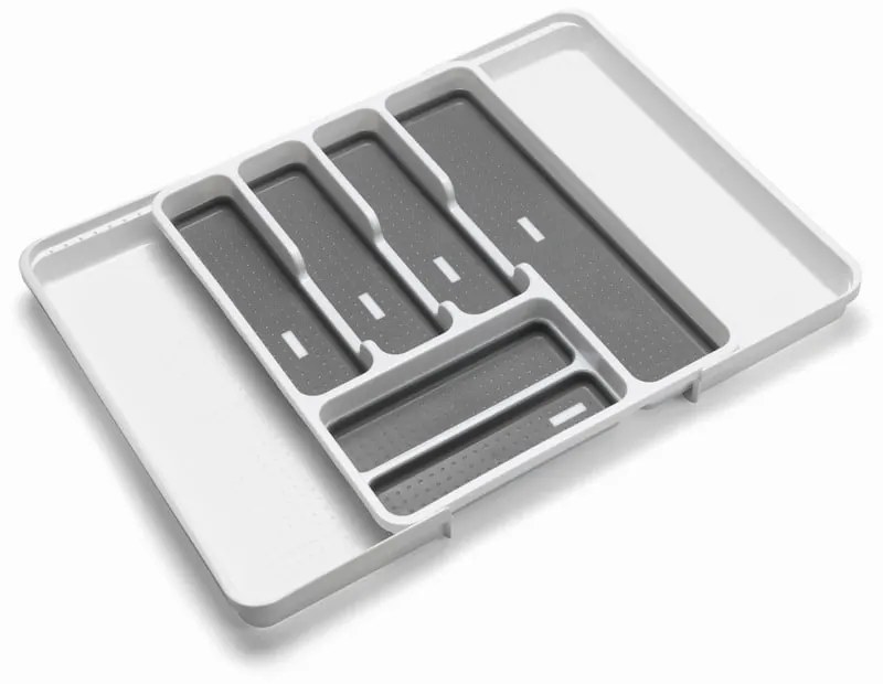 Organizator de tacâmuri alb/gri din plastic 58,5 x 41,5 cm – Addis