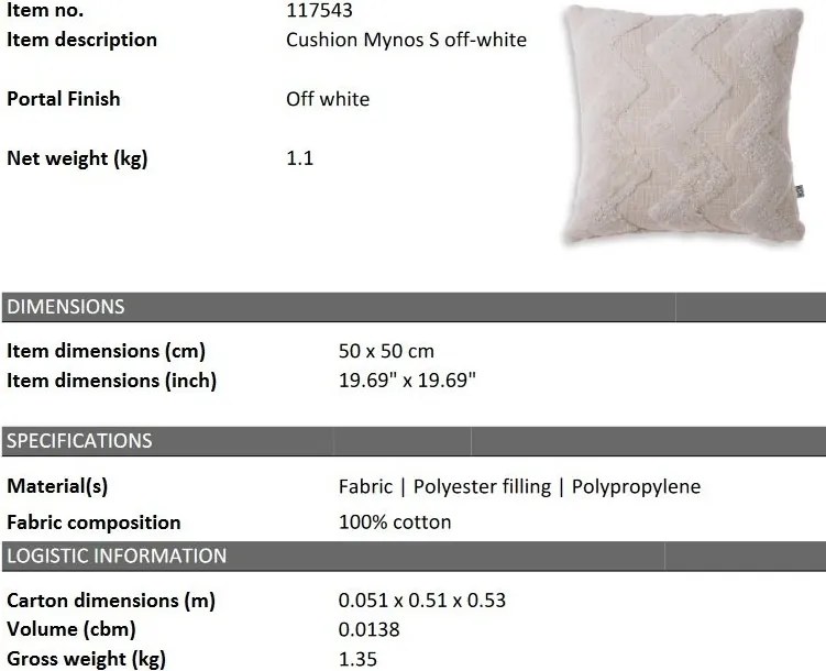 Perna decorativa design LUX Mynos S, 50x50cm