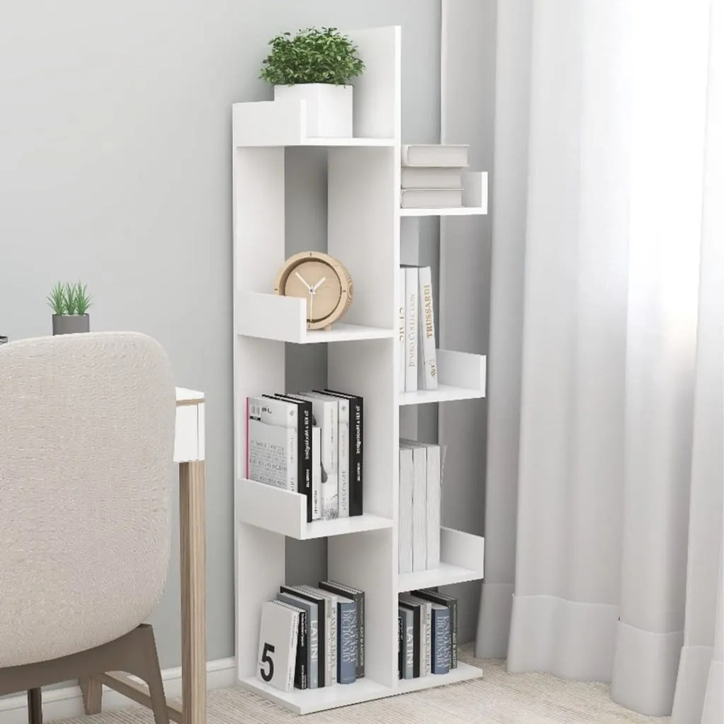 Biblioteca, alb, 48x25,5x140 cm, PAL