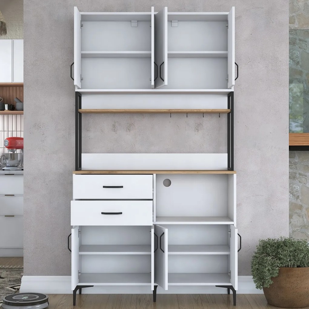 Dulap multifunctional, Hanah Home, JE180, 120x218.6x40 cm, Nuc/Alb