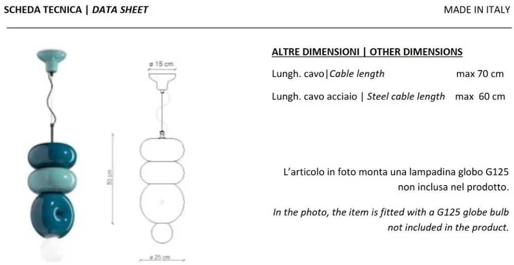 Lustra retro realizata manual din ceramica Bumbum