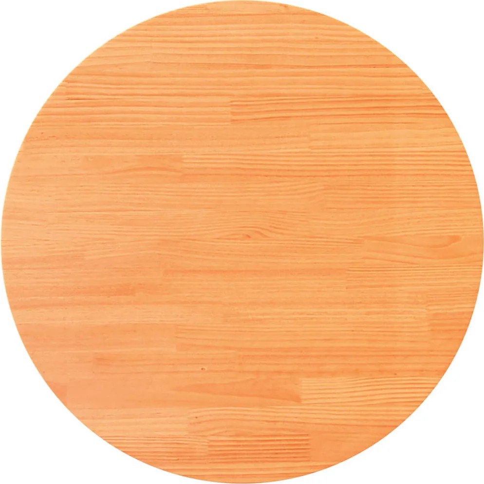 vidaXL Blat de masă rotund, maro ceruit, Ø80x2,5 cm, lemn masiv de pin