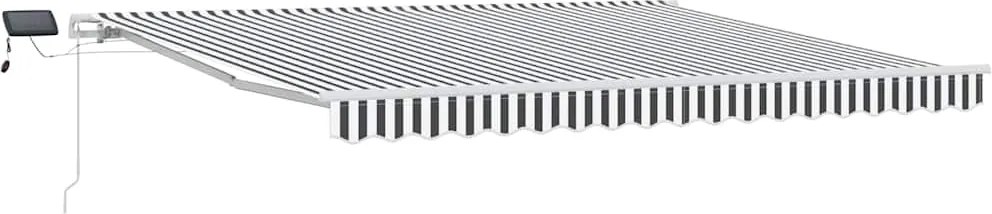 vidaXL Copertină retractabilă manual cu LED, antracit/alb, 400x300 cm