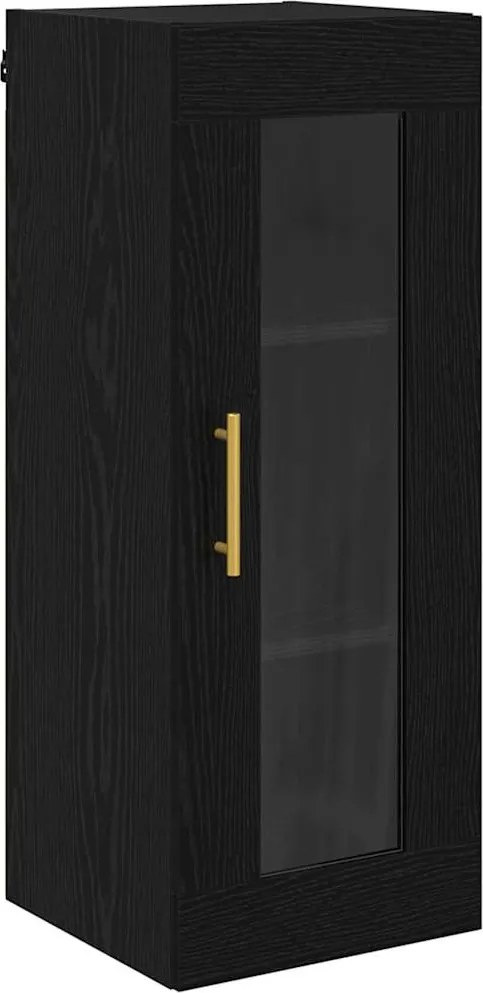 vidaXL Dulap montat pe perete Stejar Negru 34,5 x 34 x 90 cm