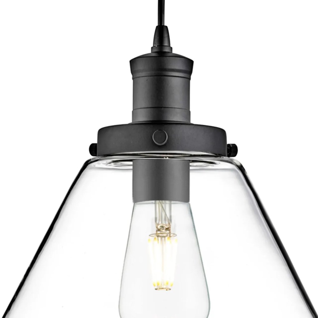 Lustra / Pendul design modern Pyramid negru/clar 3228BK SRT