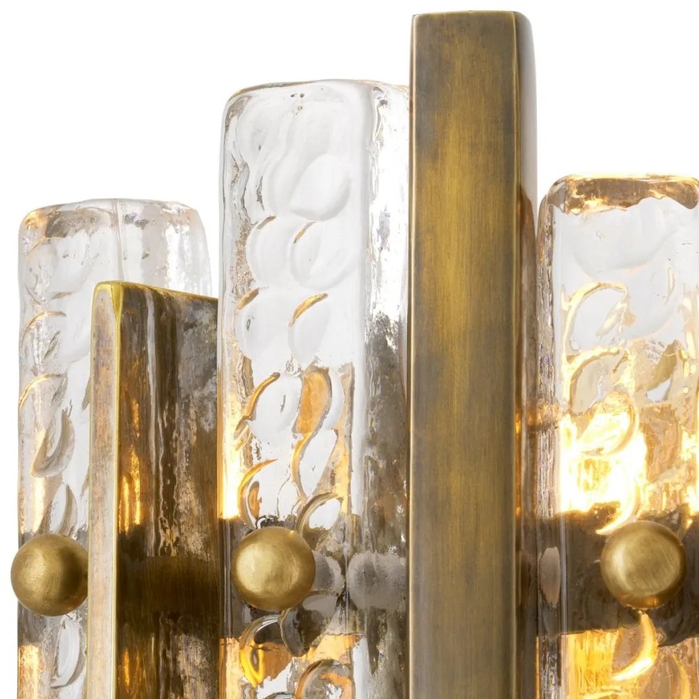 Aplica de perete LUX sticla texturata, Leonora alama vintage