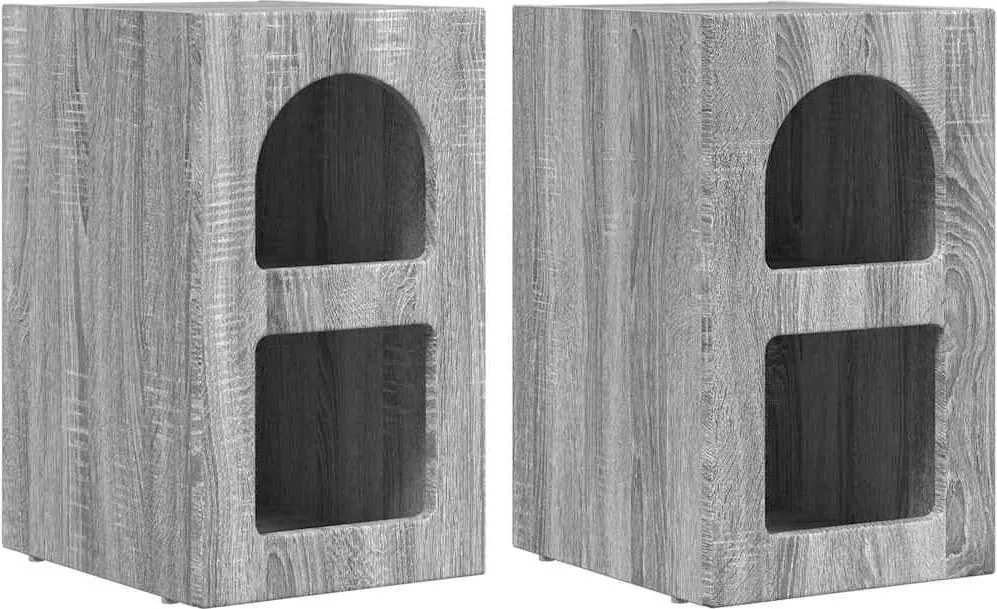 vidaXL Noptieră 2 pcs Gri Sonoma 29,5 x 33,5 x 50 cm Lemn compozit