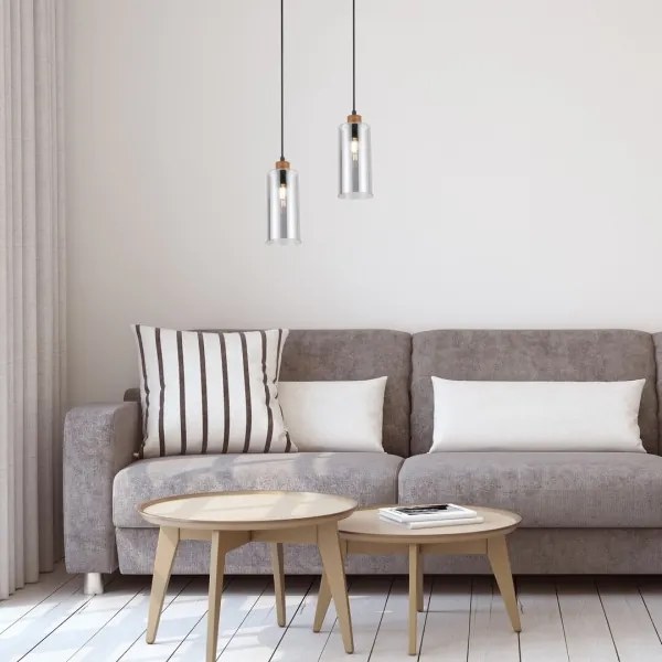 Lustră pe cablu TANNO 1xE27/25W/230V stejar Rabalux 72141