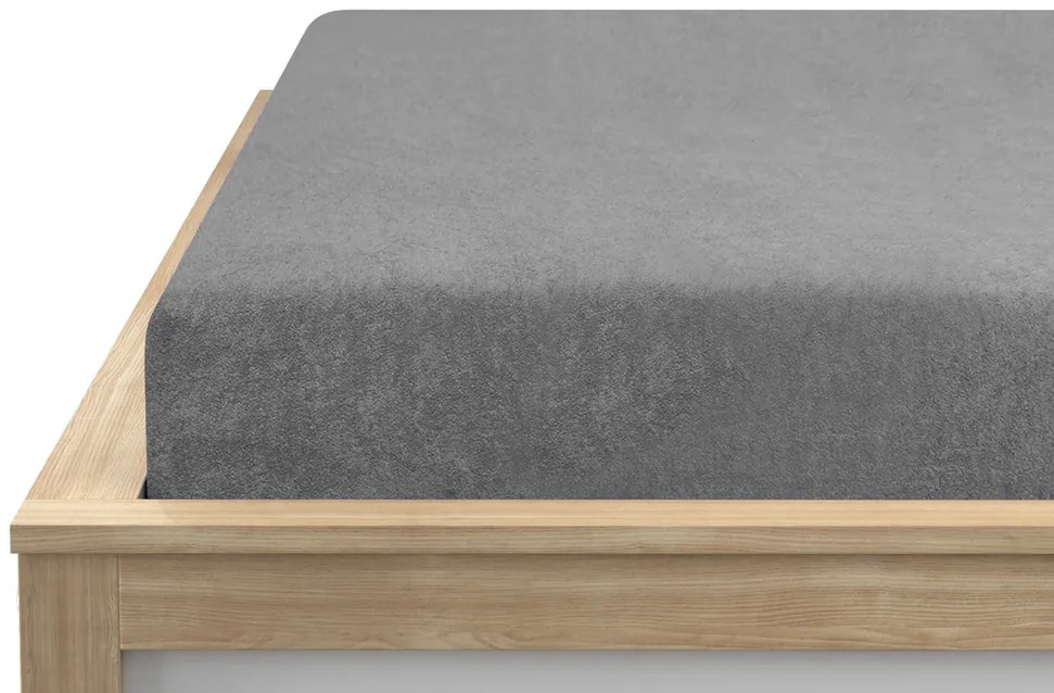 Cearsaf frotee gri deschis 120 x 200 cm