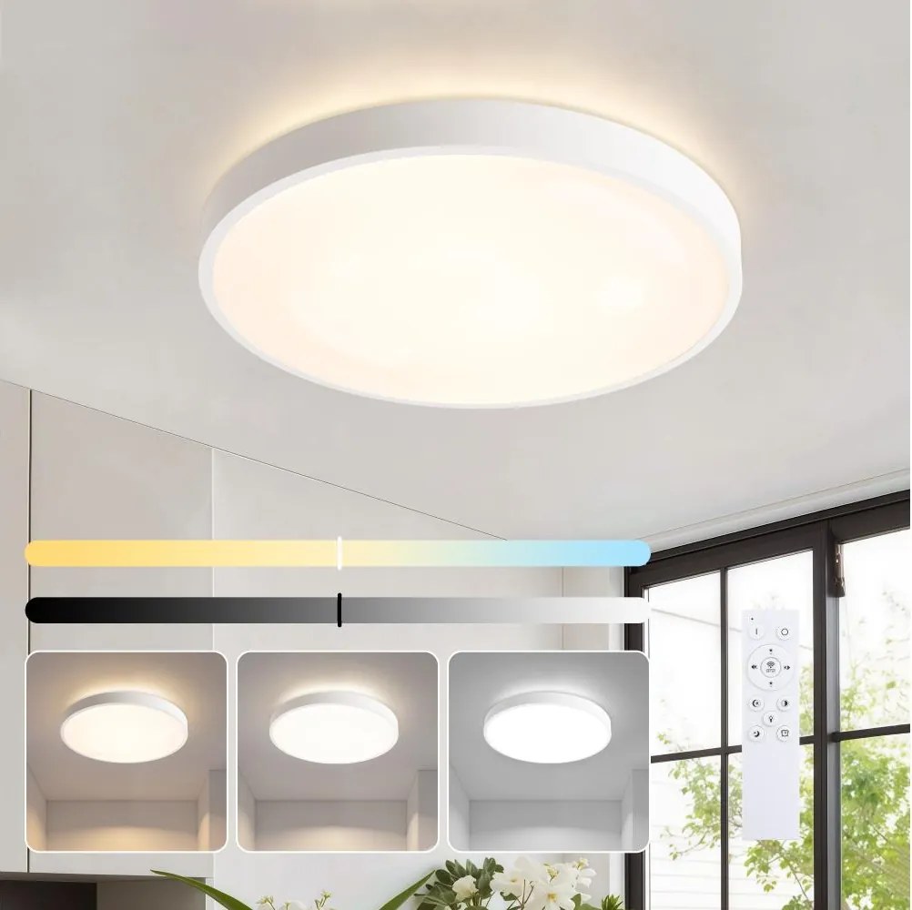 Brilagi - Lampă LED dimabilă GLASS POOL DOUBLE LED/48W/230V 40 cm albă + telecomandă