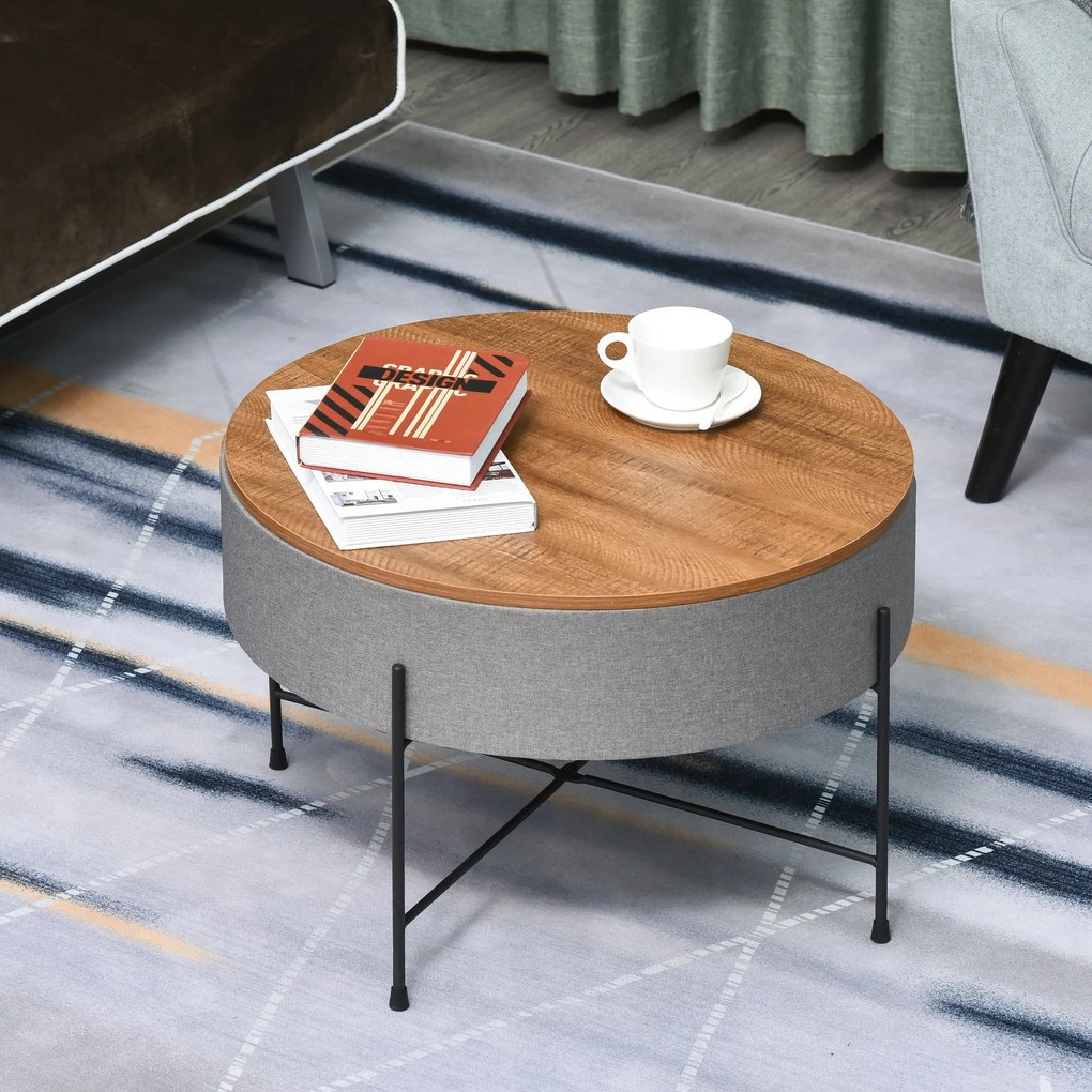 HOMCOM masuta cafea, rotunda, stil industrial, Ф60 x 40cm | AOSOM RO