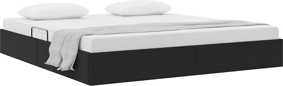 vidaXL Pat cu storage cu headboard Negru 180 x 200 cm Catifea