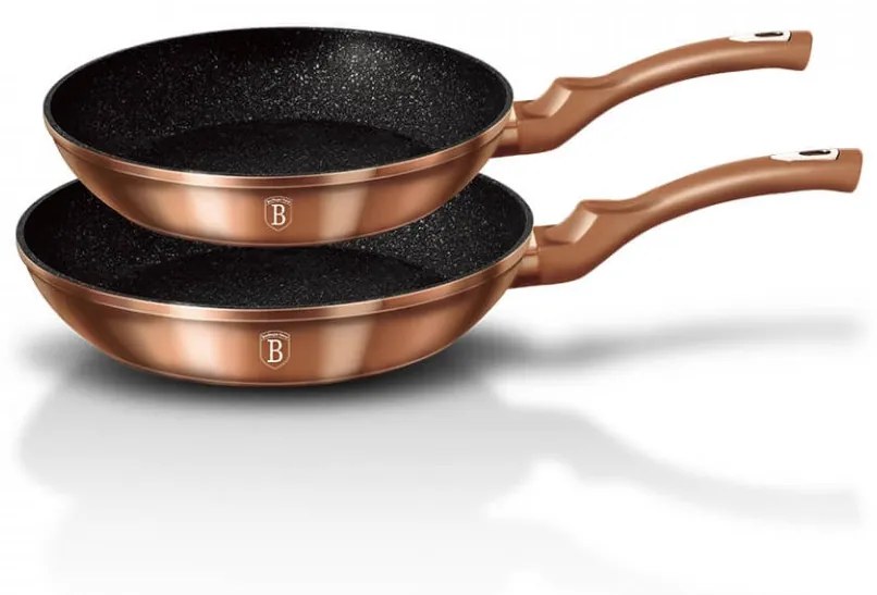 Set 2 tigai marmorate (3 straturi) Rose Gold (Cupru) Metalic Line Berlinger Haus BH 1611N