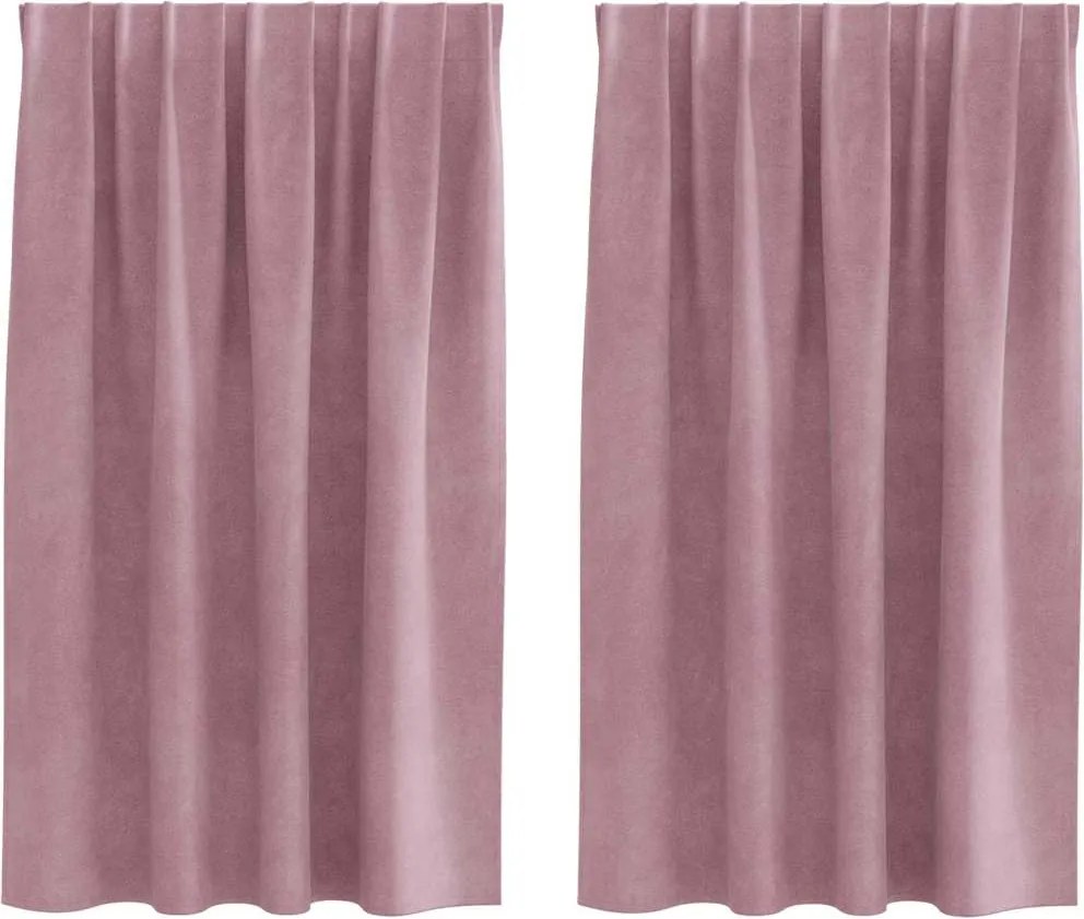 vidaXL Perdele opace 2 pcs Roz închis 140 x 140 cm Catifea