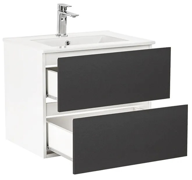 Mobilier complet de baie Vario Forte 60 alb-antracit