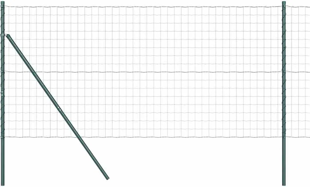 vidaXL Gard cu Stâlp Verde 1,4 x 10 m Oțel și PVC