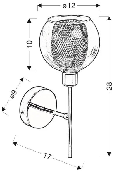 Aplică perete OZZO 1xE14/40W/230V