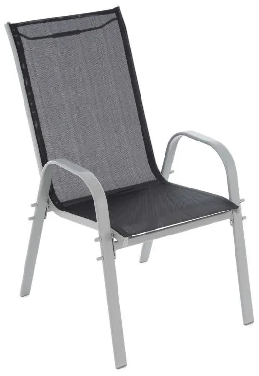 Scaune de grădină stivuibile, set 4 bucăți, cu spătar înalt