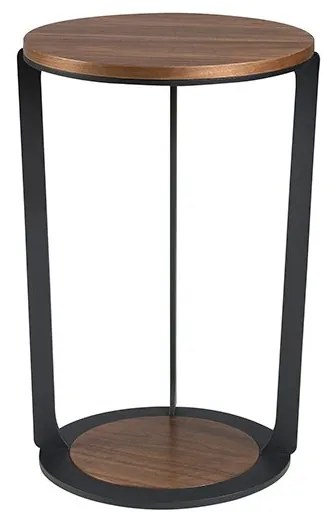 Masuta laterala moderna design LUX Wood and Black, 38cm