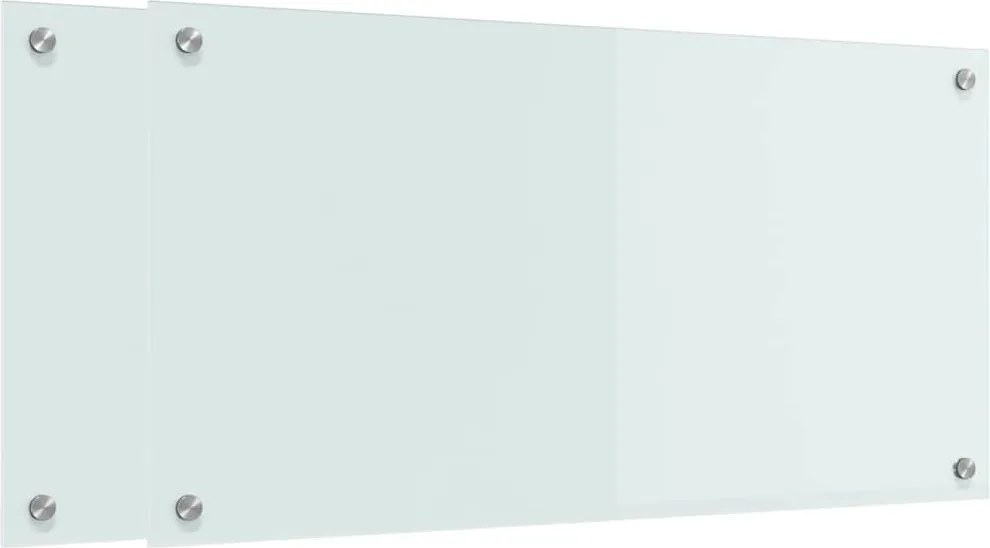 vidaXL Panou de bucătărie 2 pcs Alb 80 x 40 cm sticlă securizată