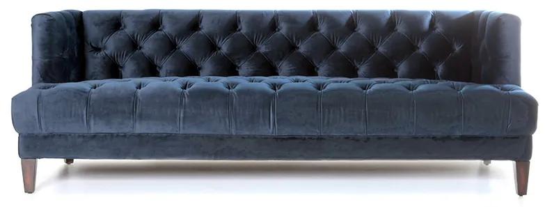 Canapea din catifea Caro, 3 locuri, albastru