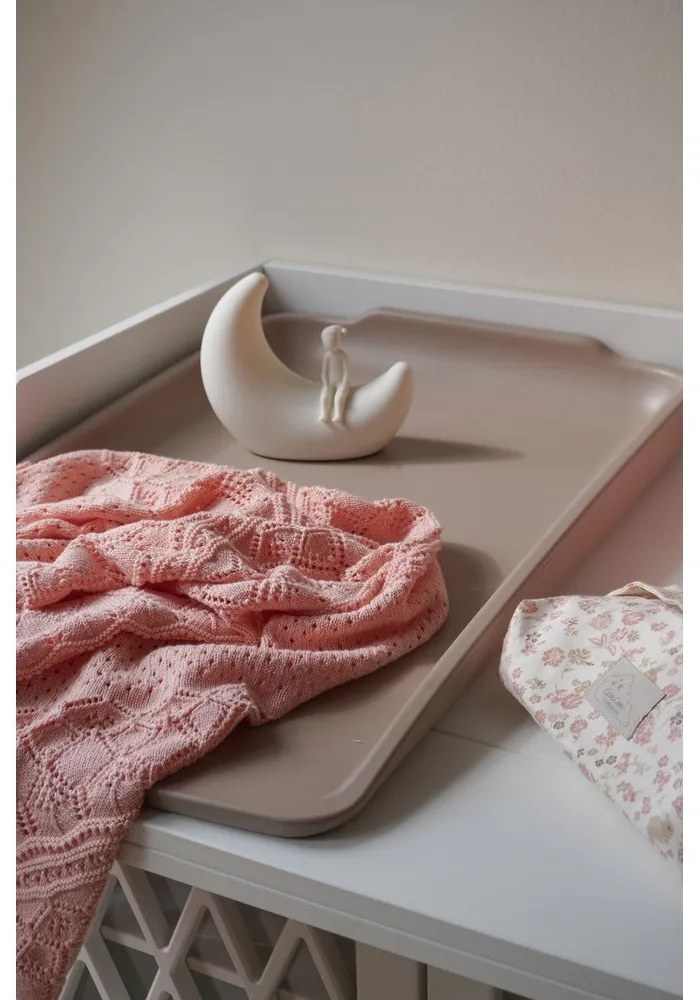Pătură pentru copii, roz prăfuit din bumbac organic tricotată 80x100 cm Sorbet – Cam Cam Copenhagen