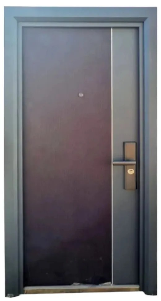 Usa metalica de exterior cu izolatie si vizor Novo Doors NDFC10001 ,deschidere stanga dreapta, 1 yala, dimensiuni multiple,tabla 1.2 mm, balamale si