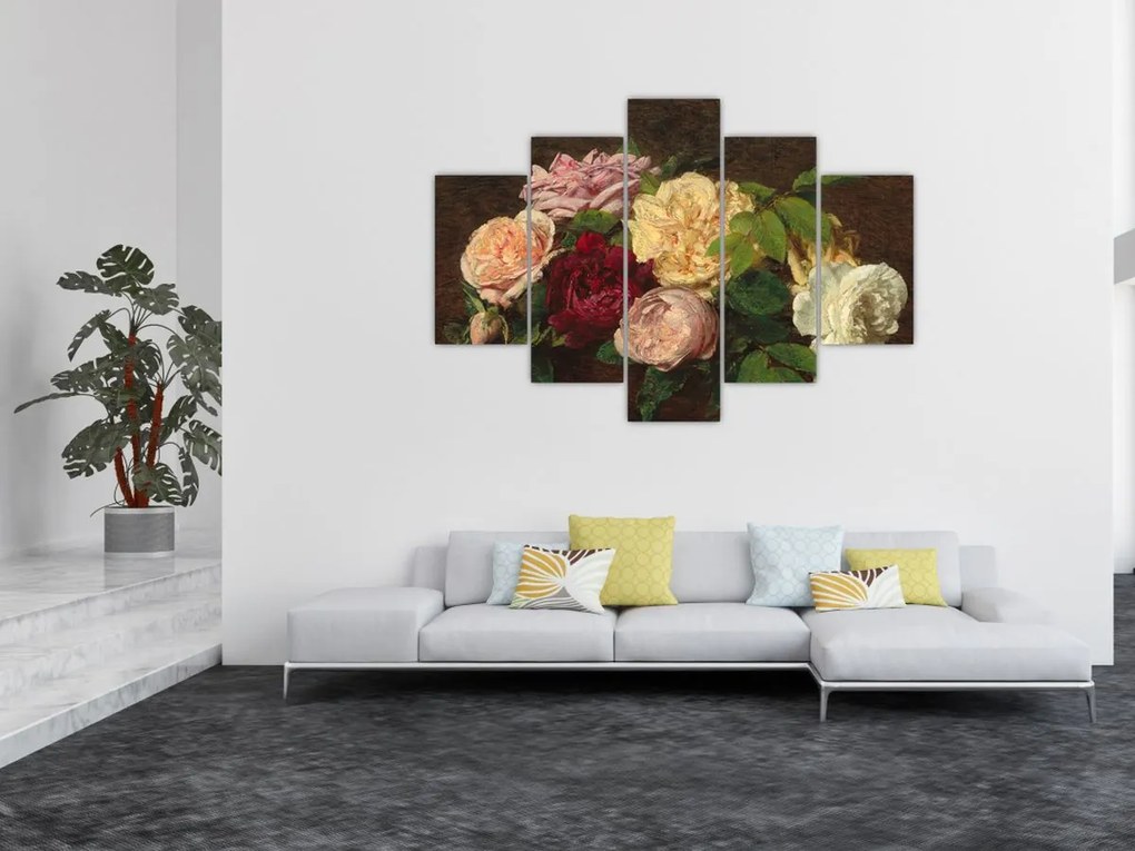 Tablou - Henri Fantin-Latour, Roses de Nice on a Table, reproducere (150x105 cm)