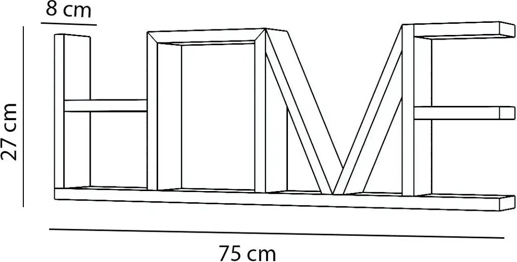 Raft de perete din lemn  Homs Home, 75 x 8 x 27 cm, maro