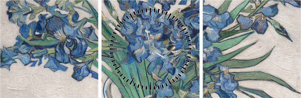 Tablou - Vincent van Gogh, Irises, reproducere (cu ceas) (90x30 cm)