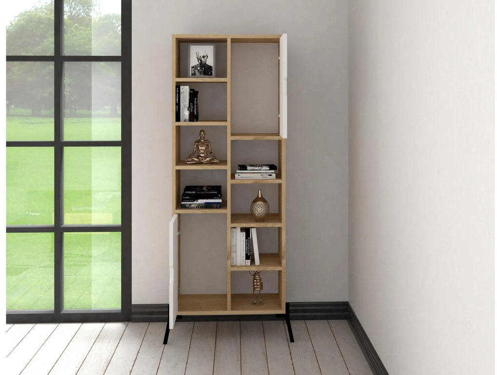 Set mobilier living Tretsilla (Stejar zafir + alb + negru). 1107151