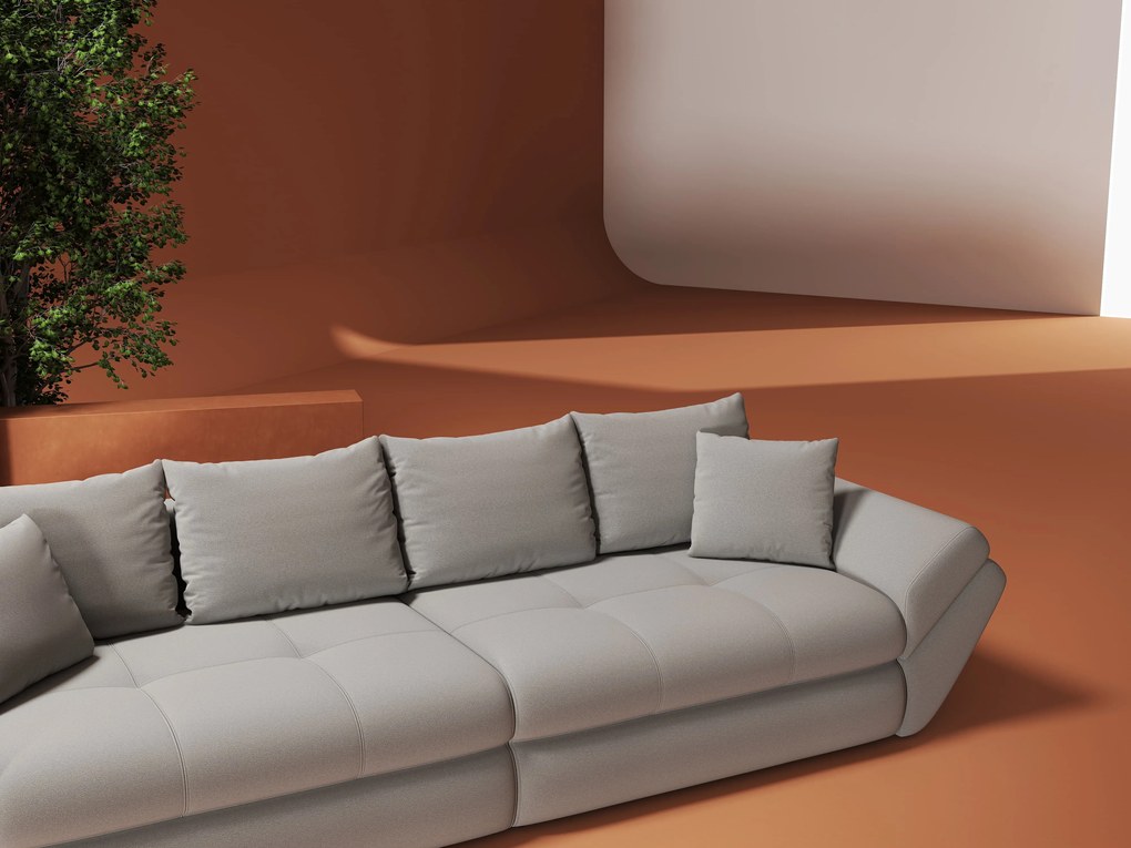 Canapea extensibilă dumonde cu ladă de depozitare si sezut confortabil din spuma high-density, Loana Royal Gri 300x100 cm