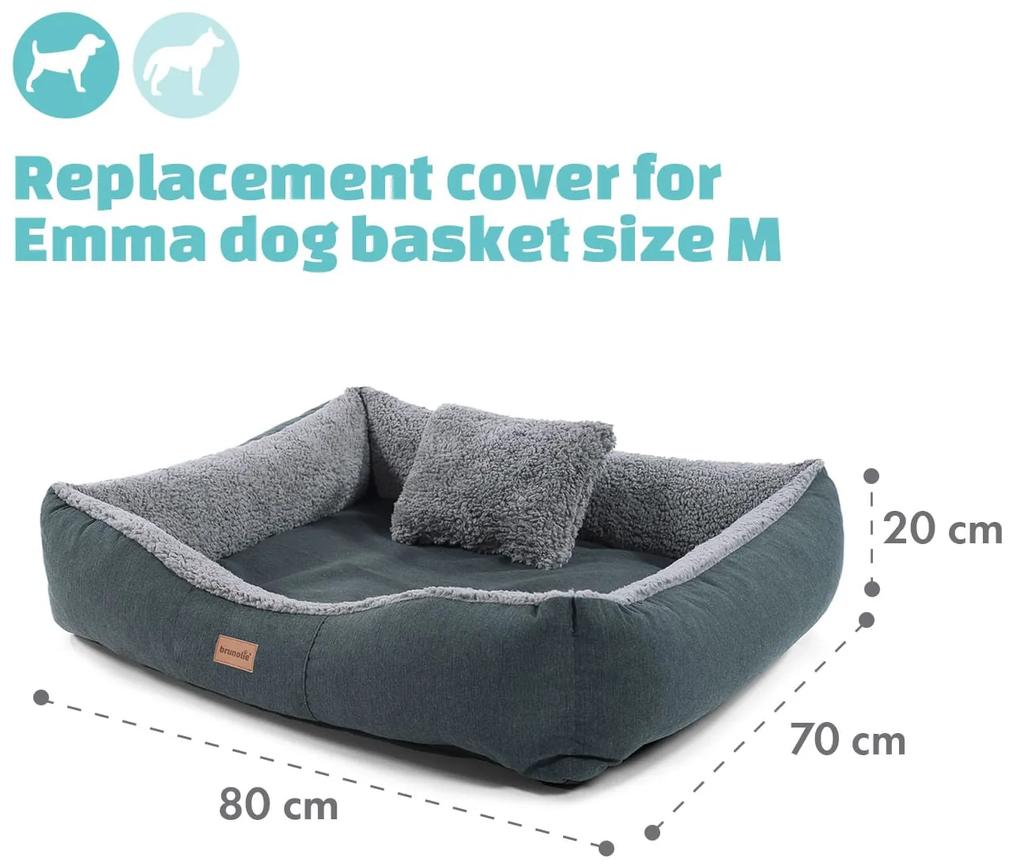 Emma, husă de rezervă, ​​culcuș pentru câine, lavabil, antiderapant, respirabil, dimensiunea M (80 × 20 × 70 cm)