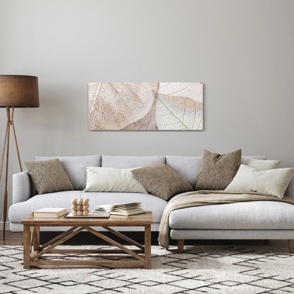 Tablou - Frunze bej (120x50 cm)
