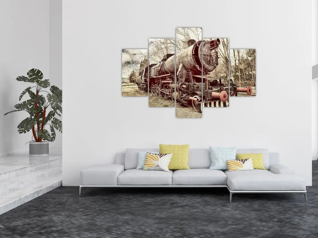 Tablou cu locomotivă istorică (150x105 cm)