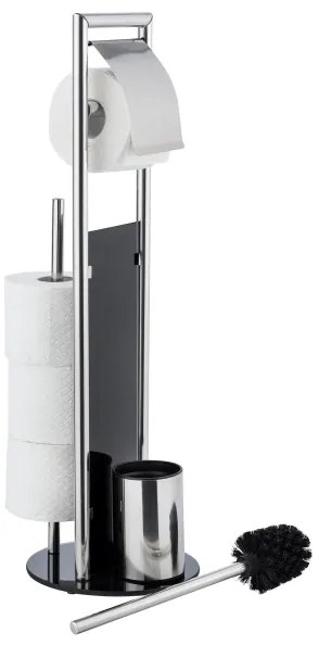 WENKO 24075800 - Set WC RAVINA, 20x707 cm, inox/argintiu/negru